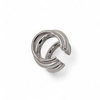 Ear Cuff Scultoreo a Fascia Incrociata in Acciaio Inossidabile