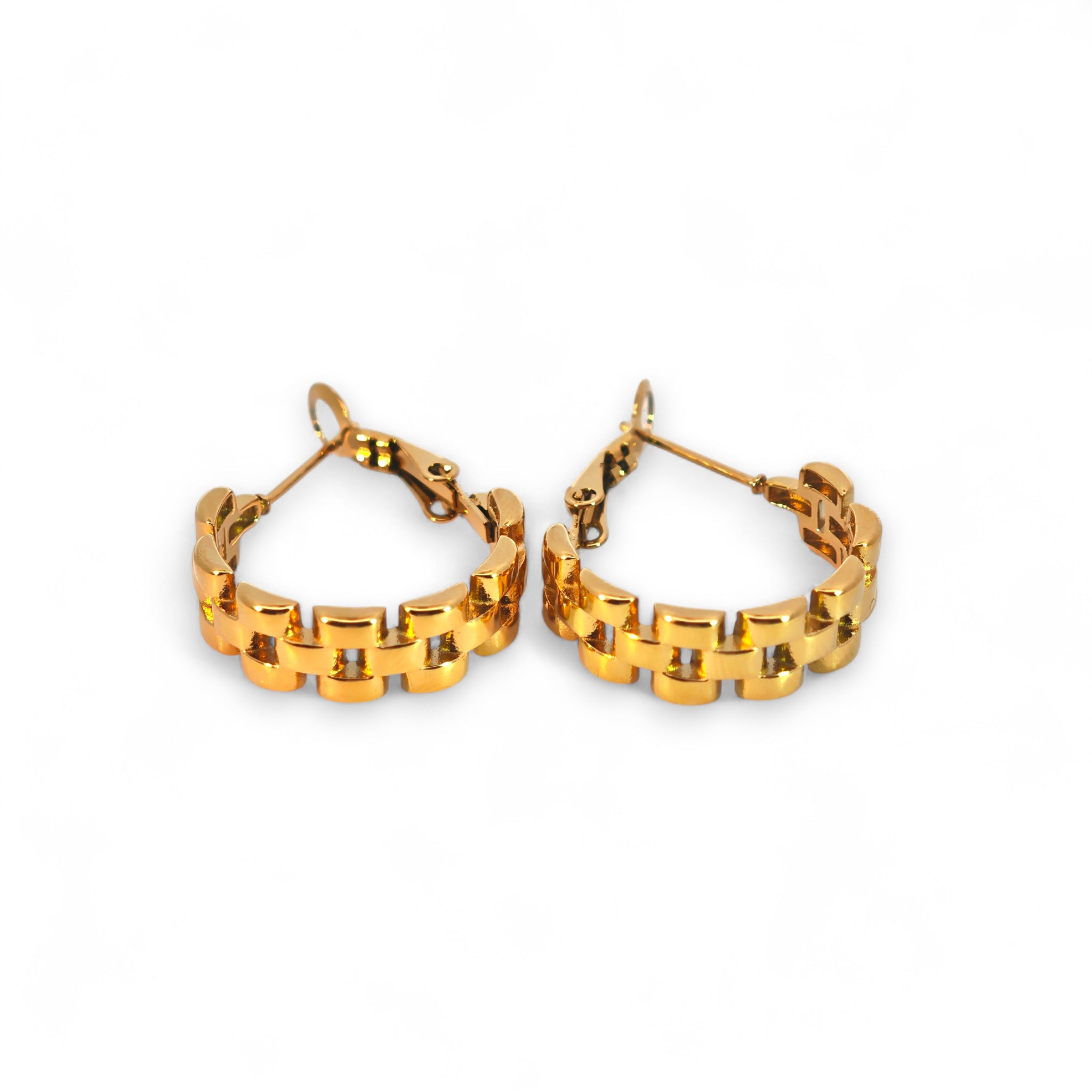 Orecchini a Cerchio Intrecciato in Acciaio