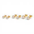 Set Coppie Orecchini Cuore Zirconato In Acciaio Inossidabile