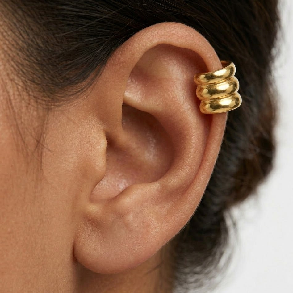 Ear Cuff Fasce Sinuose In Acciaio Inossidabile