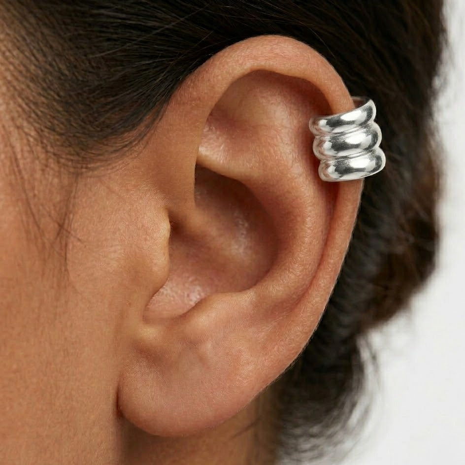Ear Cuff Fasce Sinuose In Acciaio Inossidabile