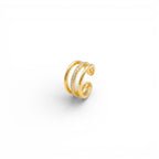 Ear Cuff Tripla Fascia con Zirconi In Acciaio Inossidabile