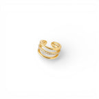 Ear Cuff Tripla Fascia con Zirconi In Acciaio Inossidabile