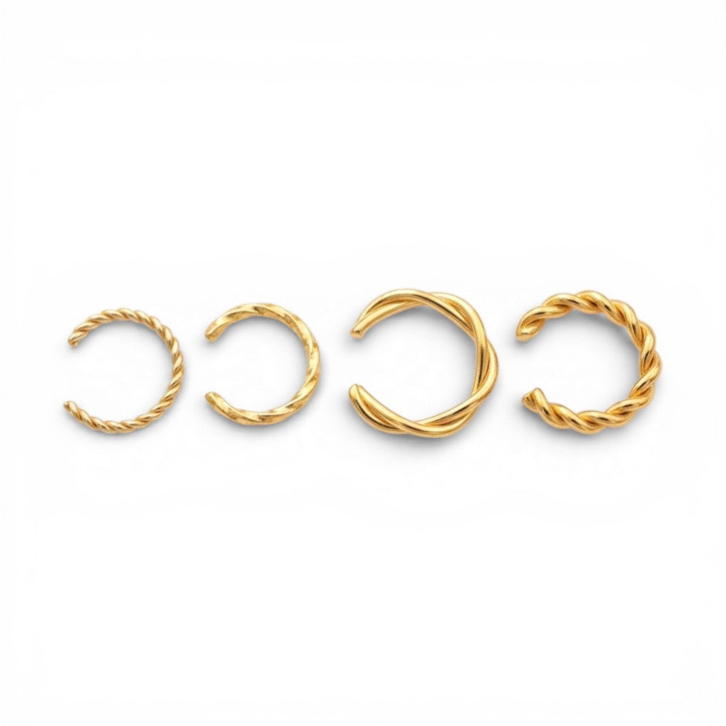Set Ear Cuff Torchon In Acciaio Inossidabile