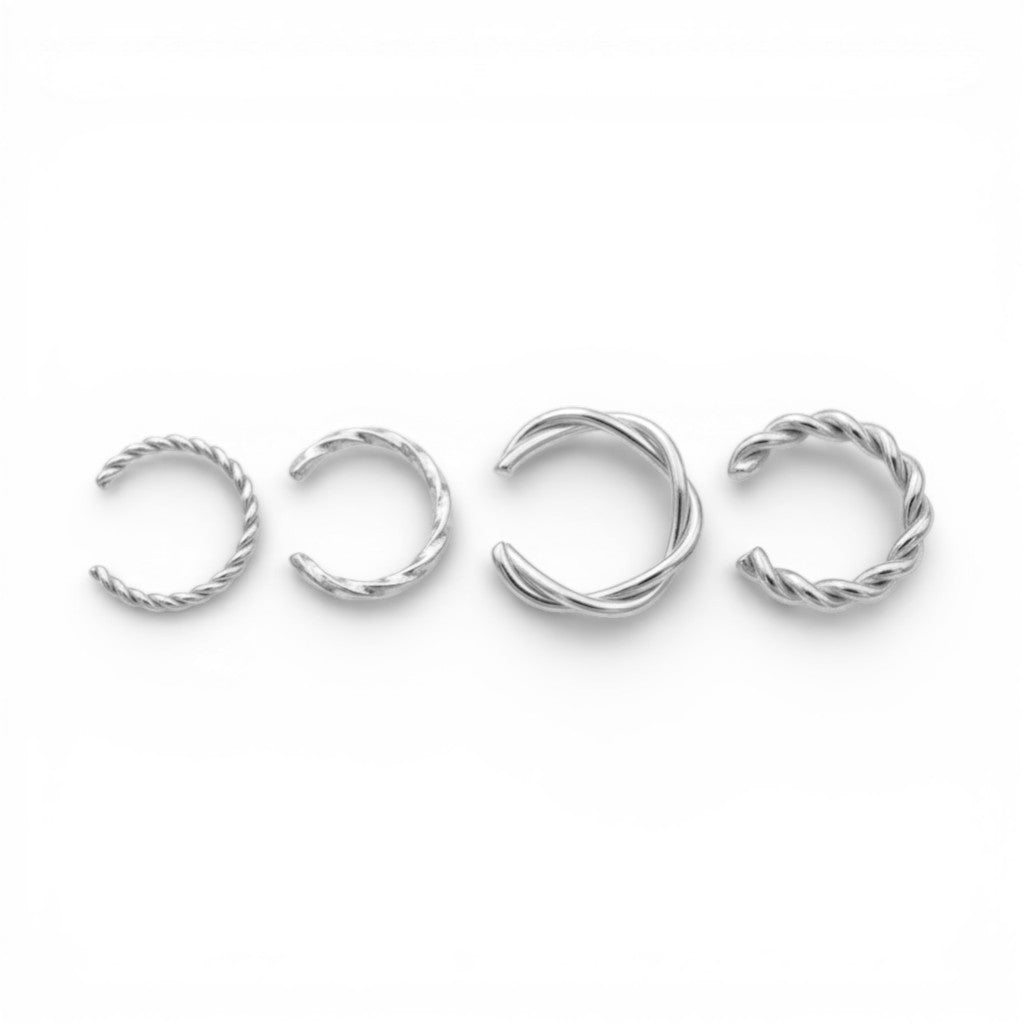 Set Ear Cuff Torchon In Acciaio Inossidabile