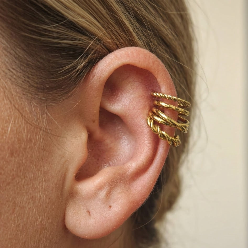Set Ear Cuff Torchon In Acciaio Inossidabile