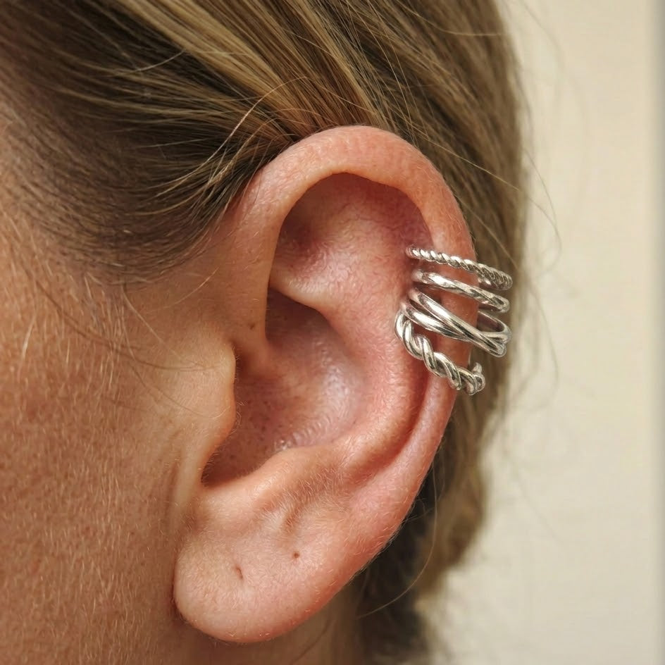 Set Ear Cuff Torchon In Acciaio Inossidabile