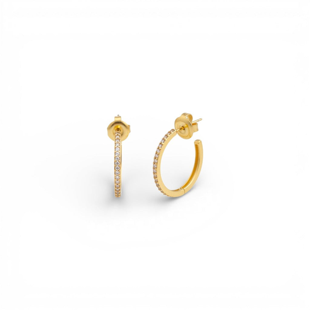 Orecchini Geometrici Bold con Pavé In Acciaio Inossidabile