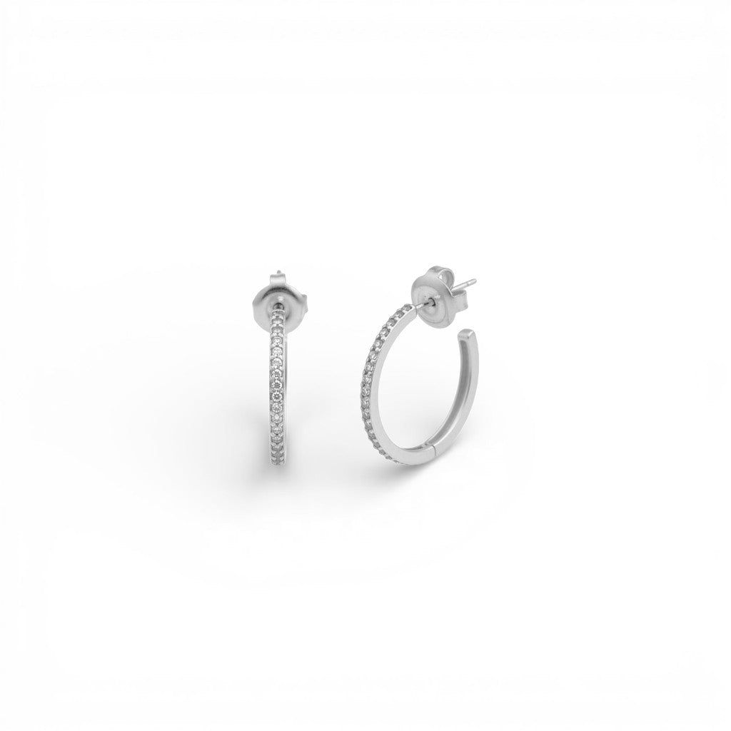 Orecchini Geometrici Bold con Pavé In Acciaio Inossidabile