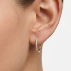 Orecchini Geometrici Bold con Pavé In Acciaio Inossidabile