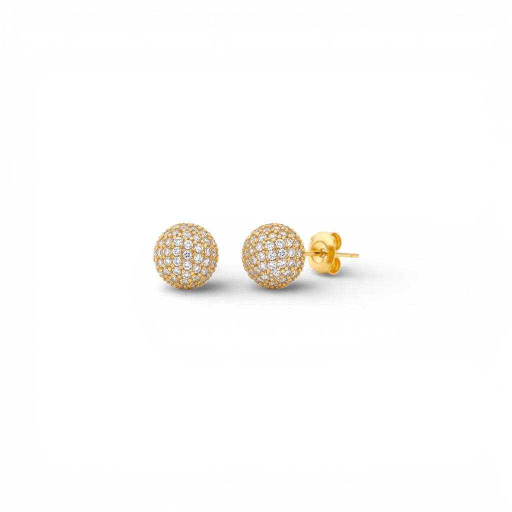 Orecchini Sfera in Pavé In Acciaio Inossidabile
