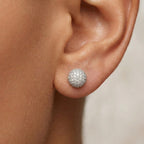 Orecchini Sfera in Pavé In Acciaio Inossidabile