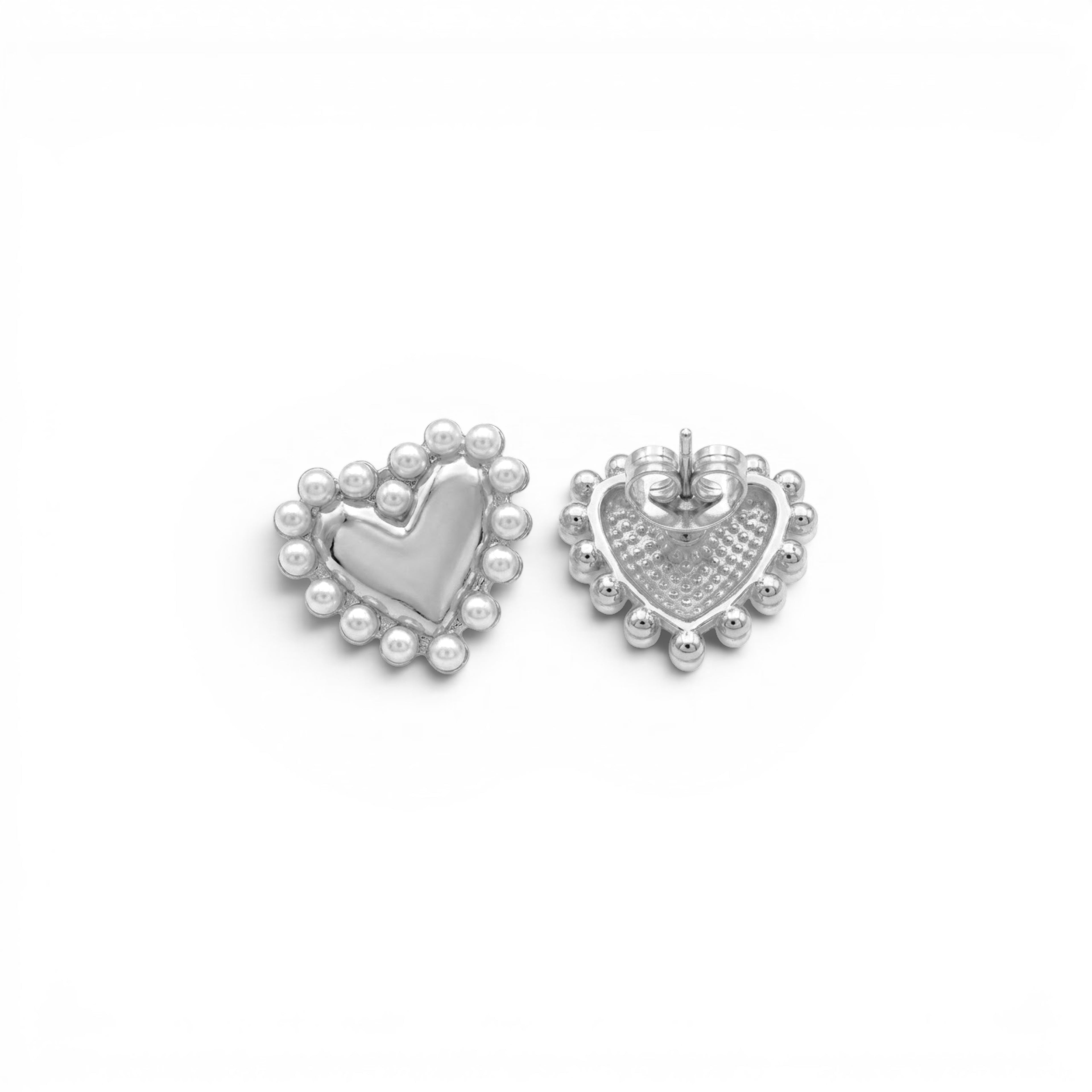 Orecchini Cuore di Perle In Acciaio Inossidabile