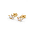Orecchini Tiara di Zirconi Marquise In Acciaio Inossidabile