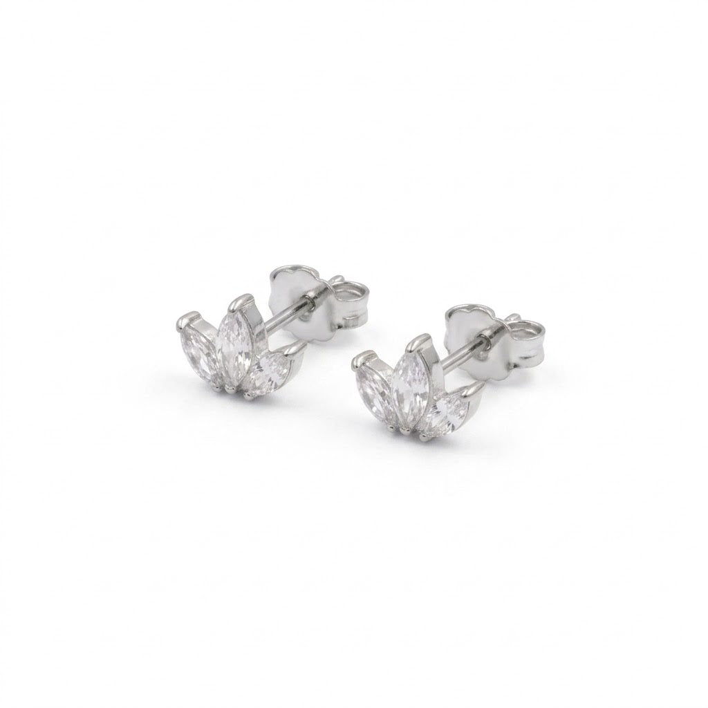 Orecchini Tiara di Zirconi Marquise In Acciaio Inossidabile