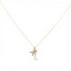 Collana con Orso Pendente Zirconato e Perla In Argento 925