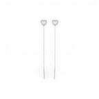 Orecchini Saliscendi Cuore Scintillante In Argento 925