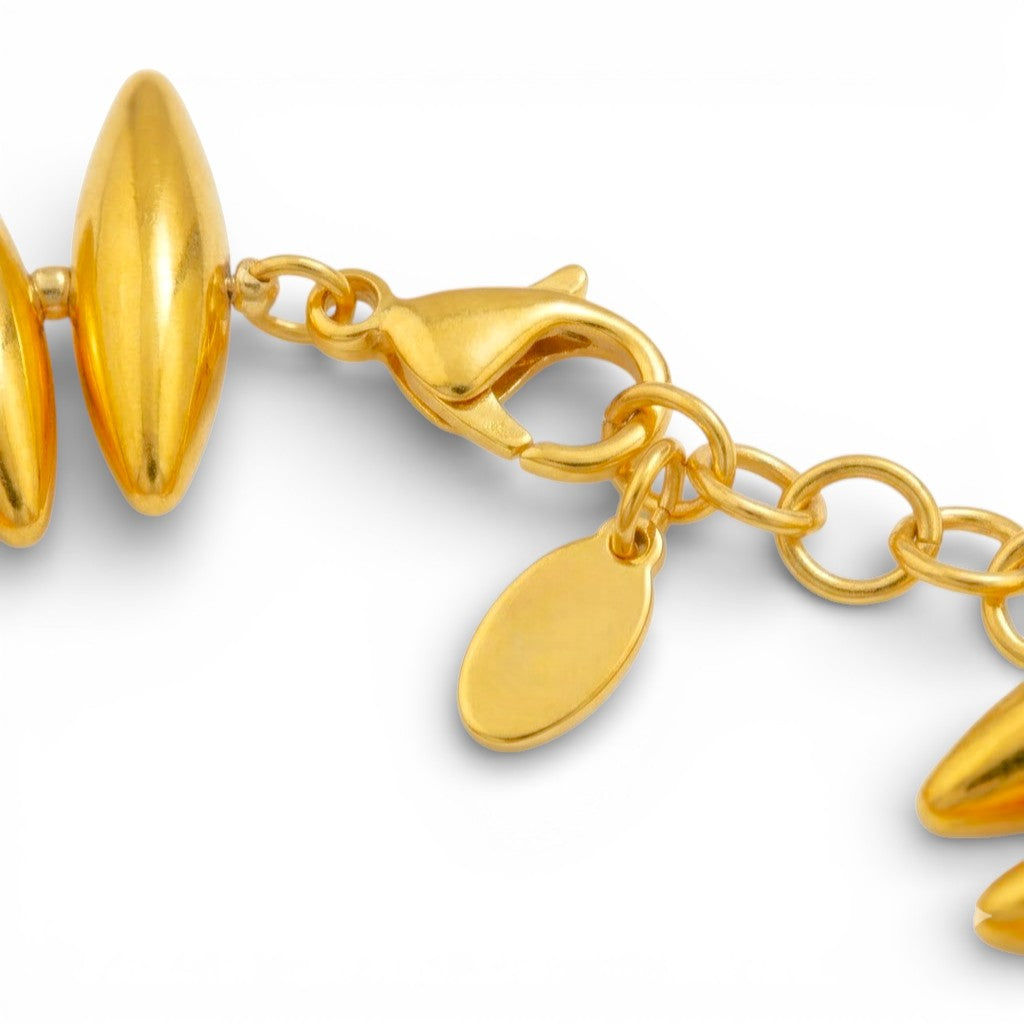 Bracciale Semirigido Spole Ovali Lisce Acciaio Inossidabile