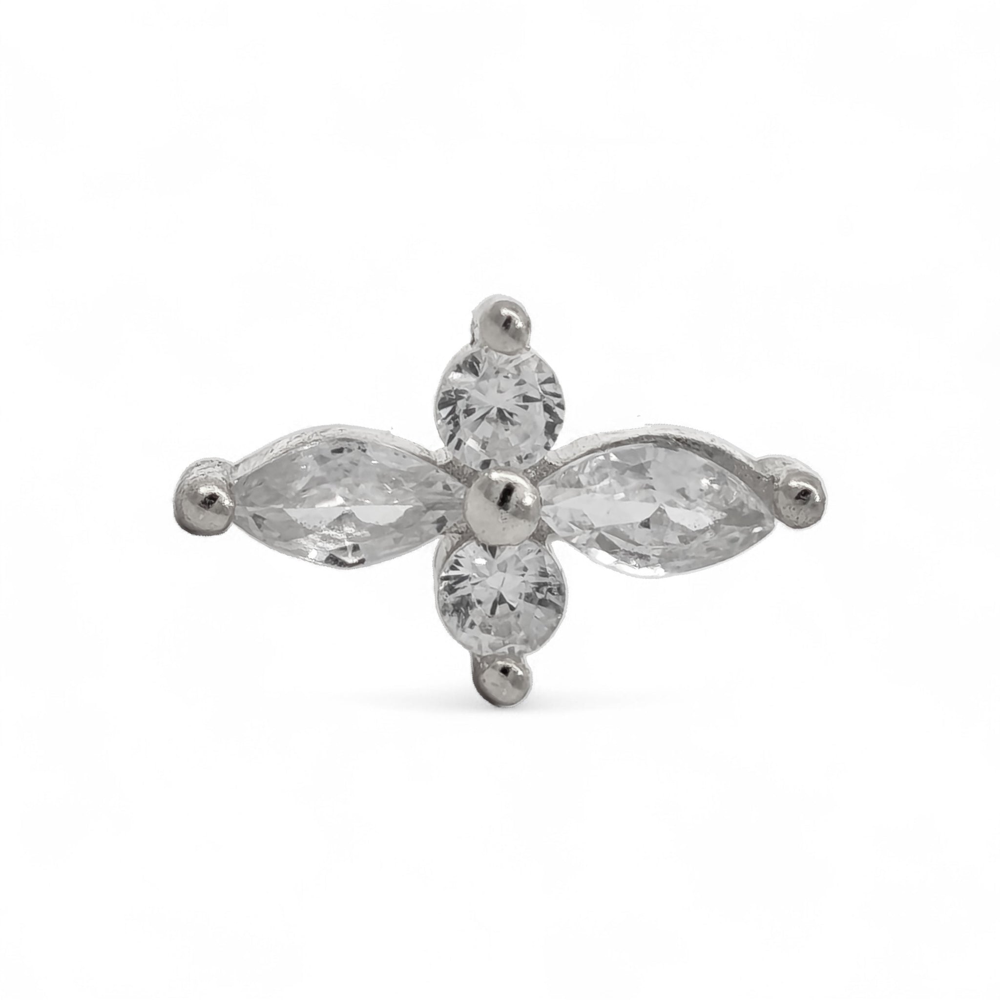 Piercing Fiore Zirconi Argento
