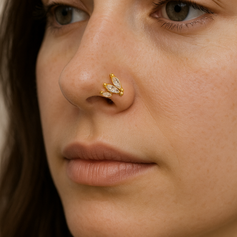 Piercing Tre Zirconi Marquise Argento