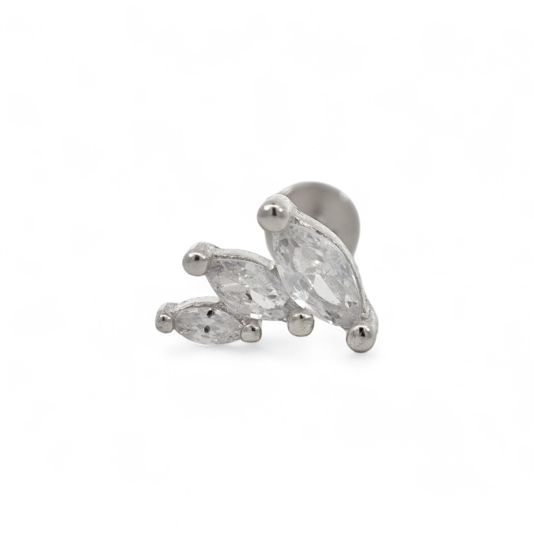 Piercing Tre Zirconi Marquise Argento