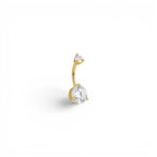 Piercing Banana Doppio Zircone Tondo In Titanio