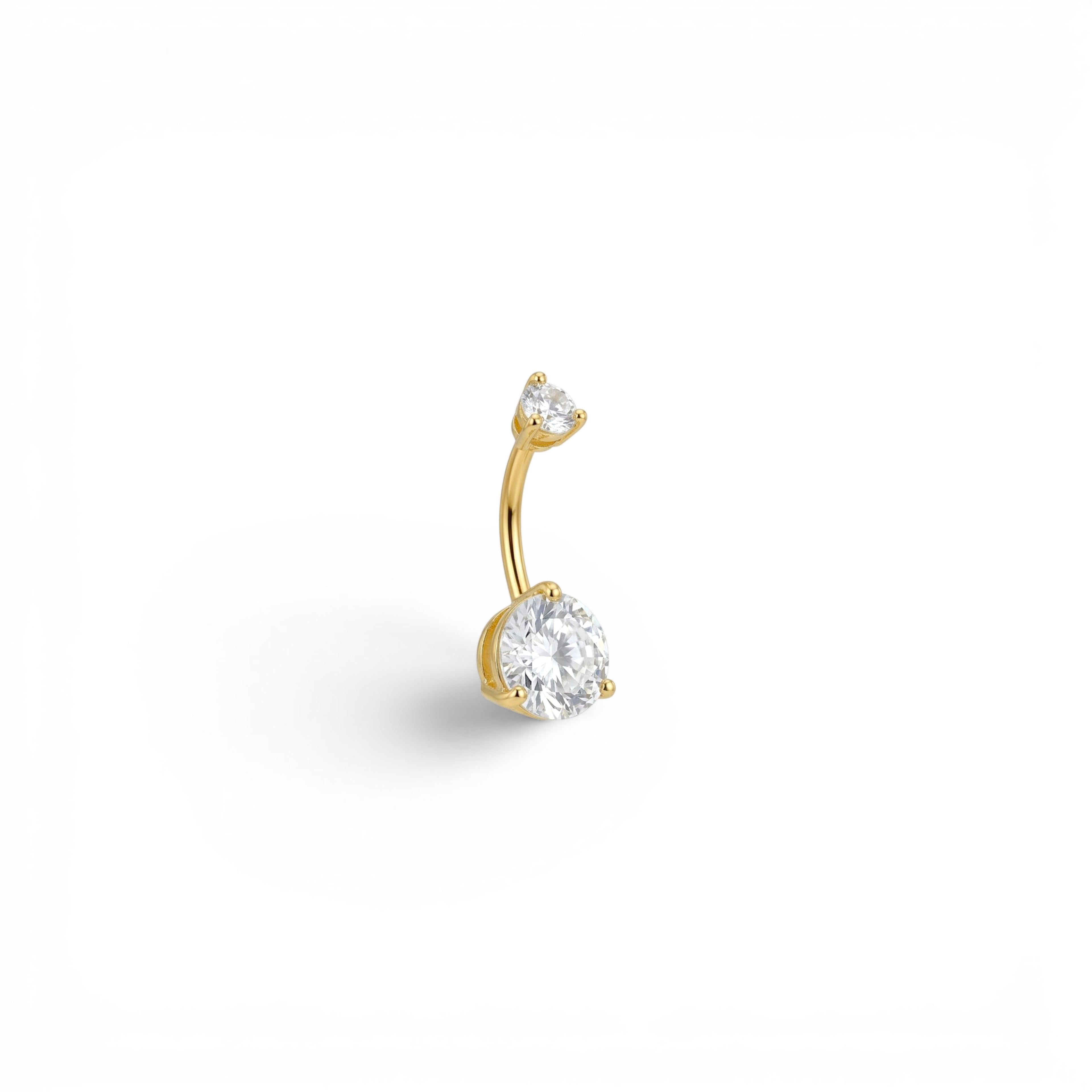 Piercing Banana Doppio Zircone Tondo In Titanio