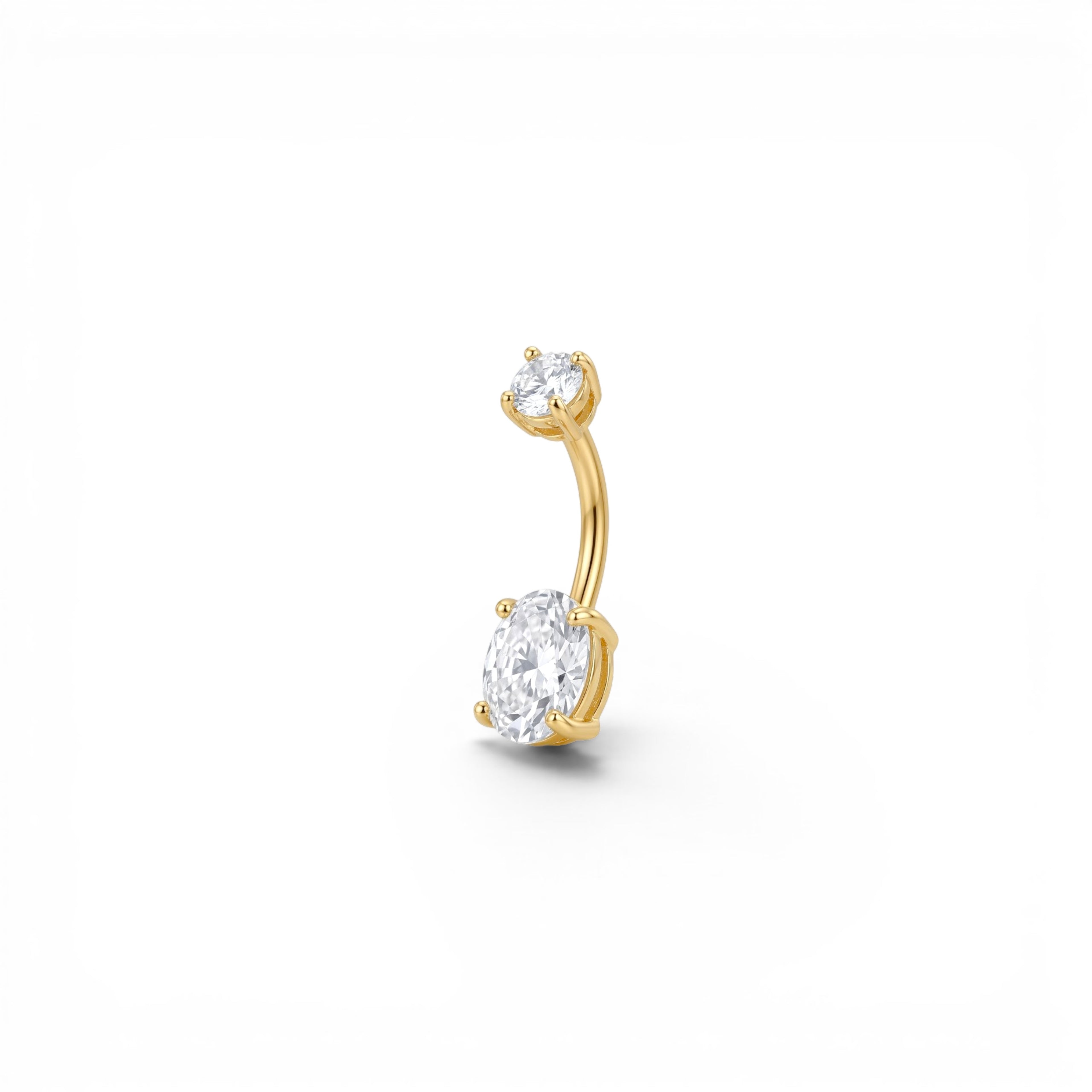 Piercing Banana Doppio Zircone In Titanio