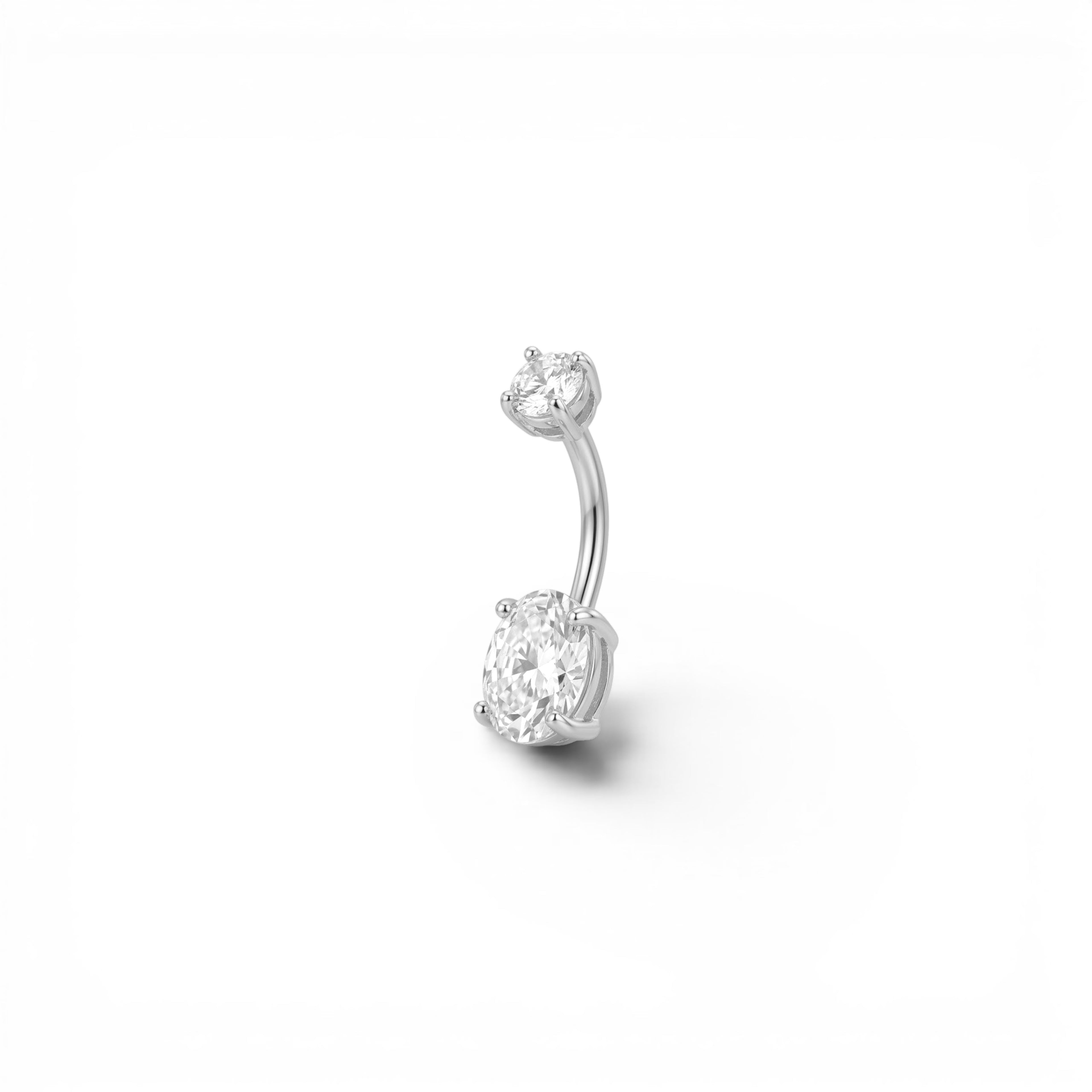 Piercing Banana Doppio Zircone In Titanio