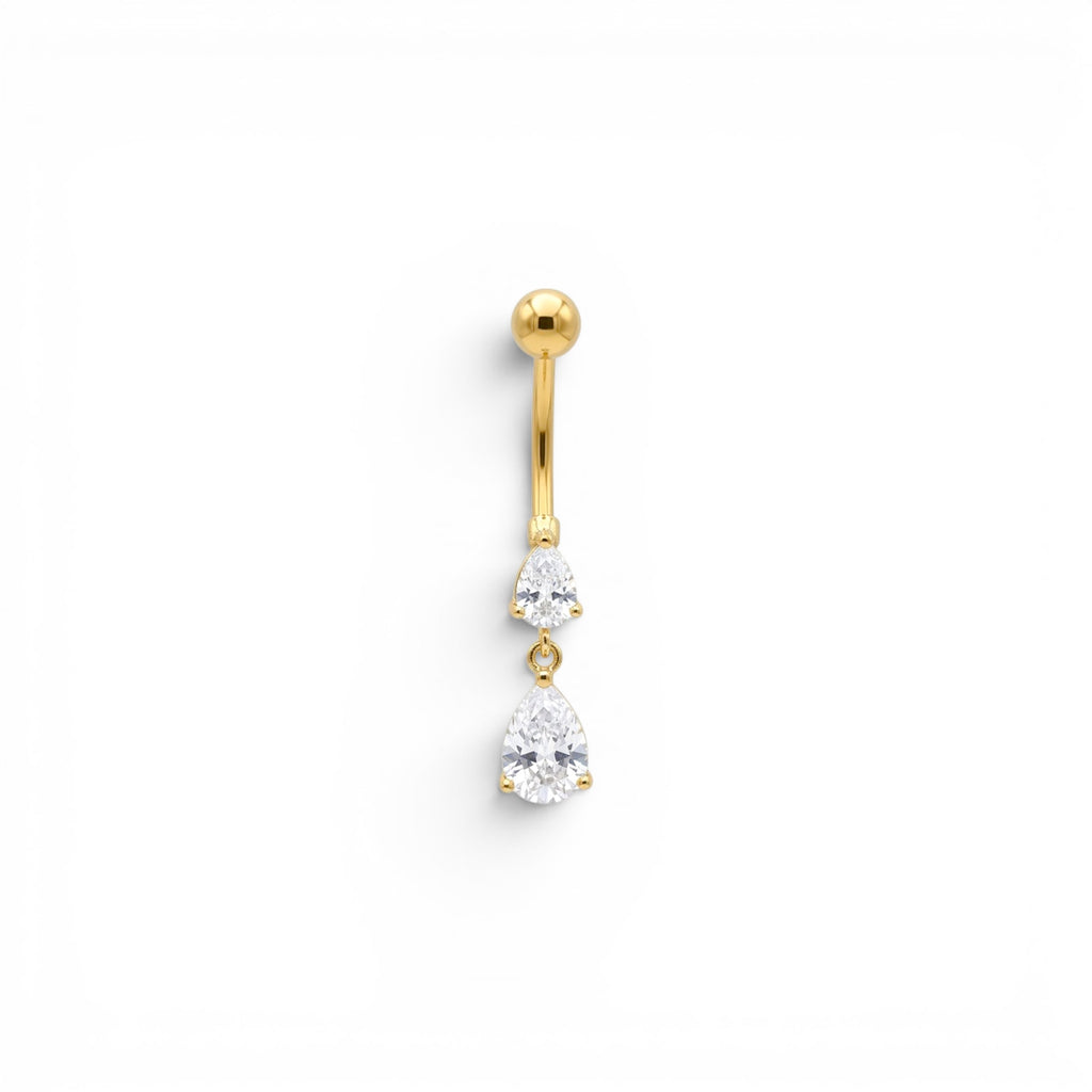 Piercing Banana con Doppia Goccia In Acciaio Inossidabile