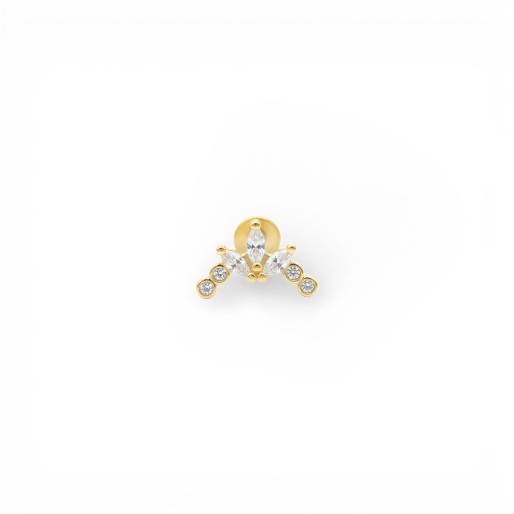 Piercing Trifoglio con Doppia Luce In Argento 925