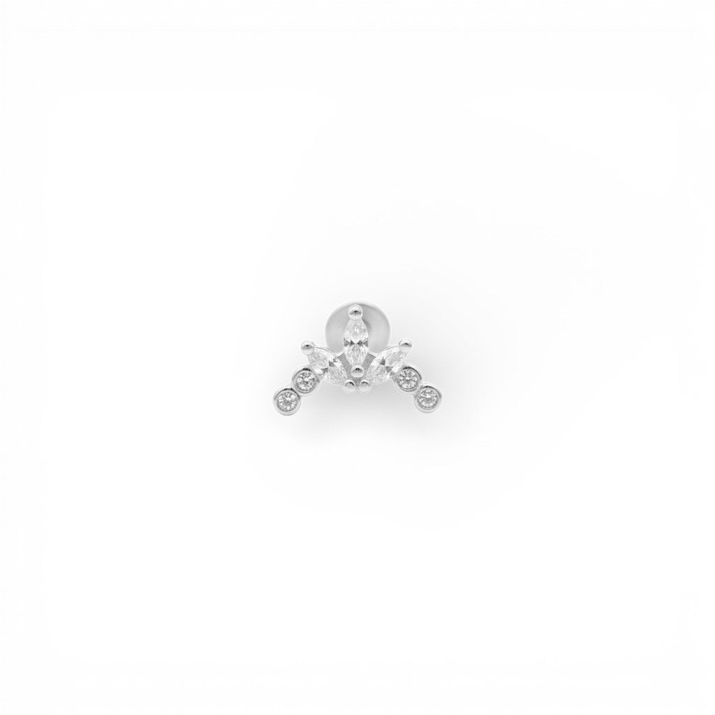 Piercing Trifoglio con Doppia Luce In Argento 925
