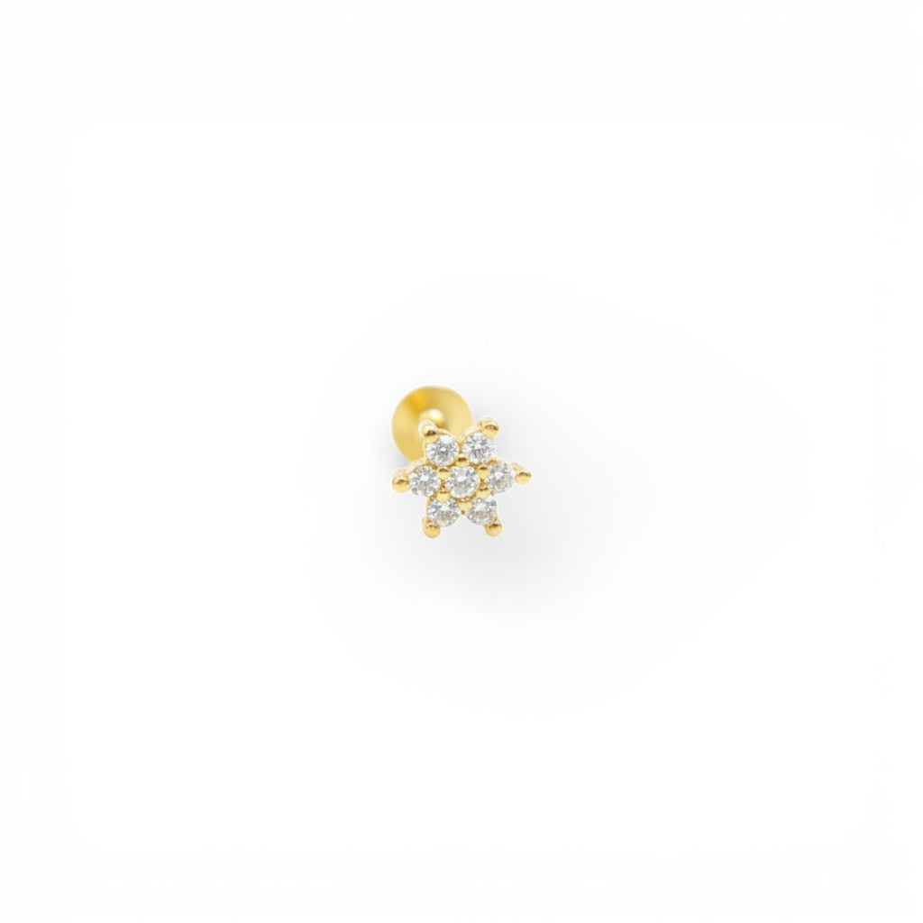 Piercing Fiore Zirconato In Argento 925