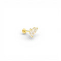 Piercing Tris Zirconi In Argento 925