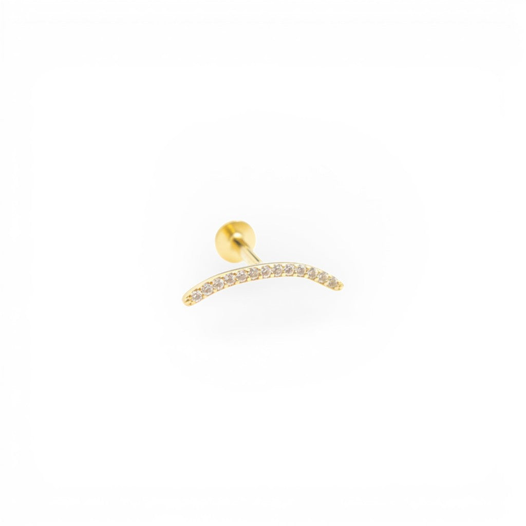Piercing Curvo con Brillanti In Argento 925
