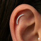 Piercing Curvo con Brillanti In Argento 925