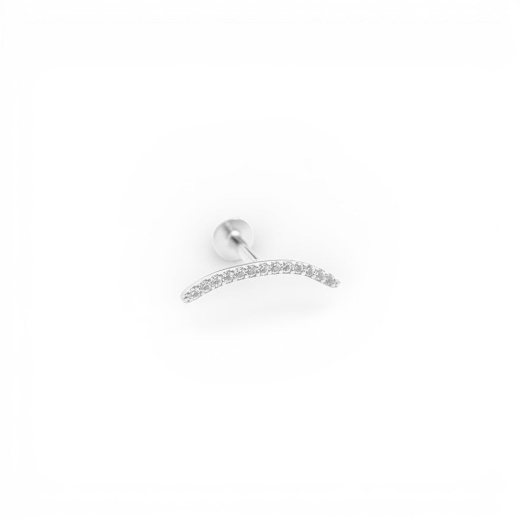 Piercing Curvo con Brillanti In Argento 925