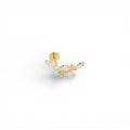 Piercing Rametto con Foglioline Brillanti in Argento 925