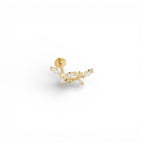 Piercing Rametto con Foglioline Brillanti in Argento 925