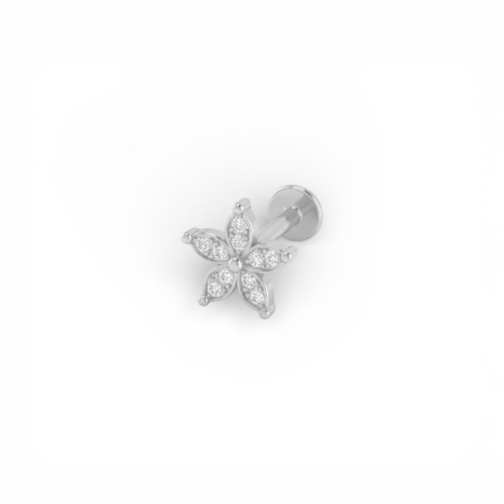 Piercing Fiore In Argento 925
