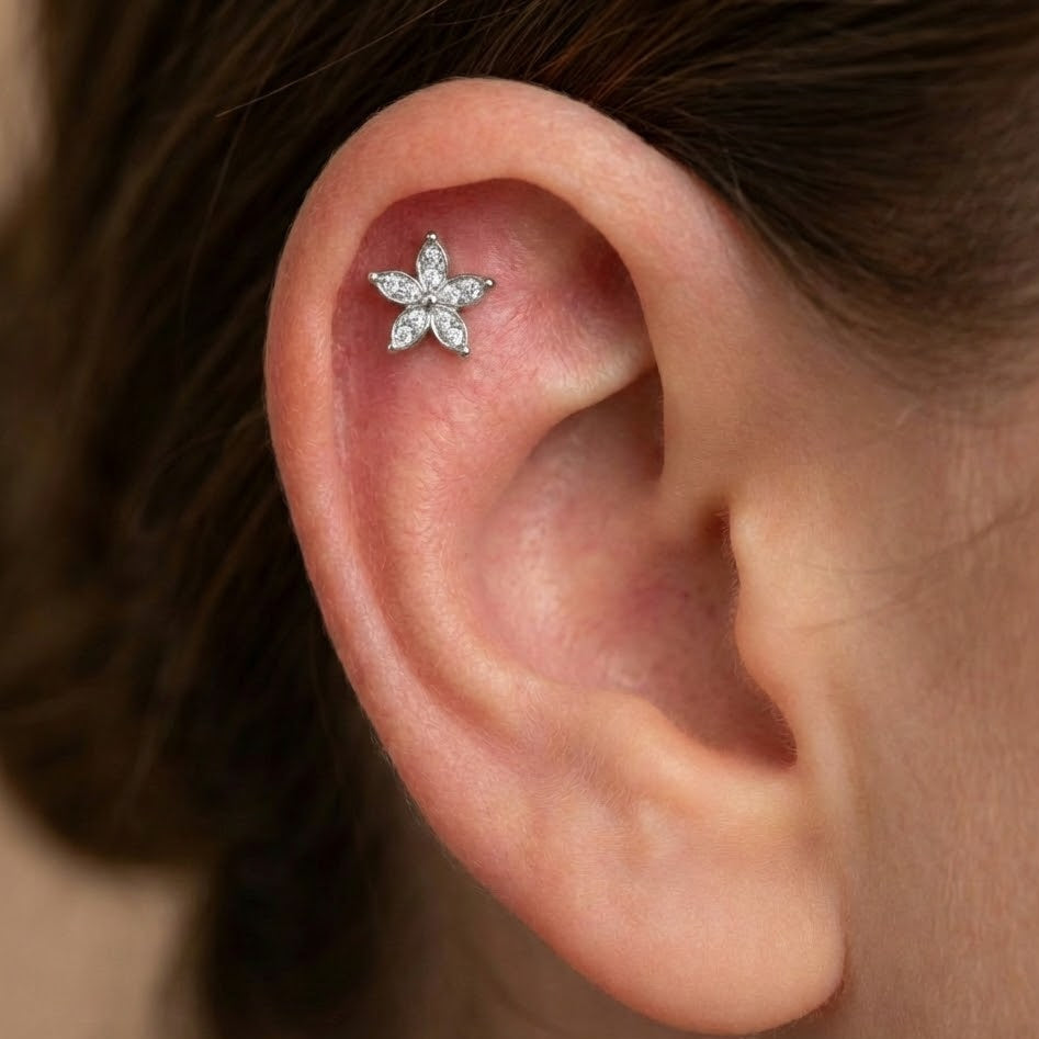 Piercing Fiore In Argento 925