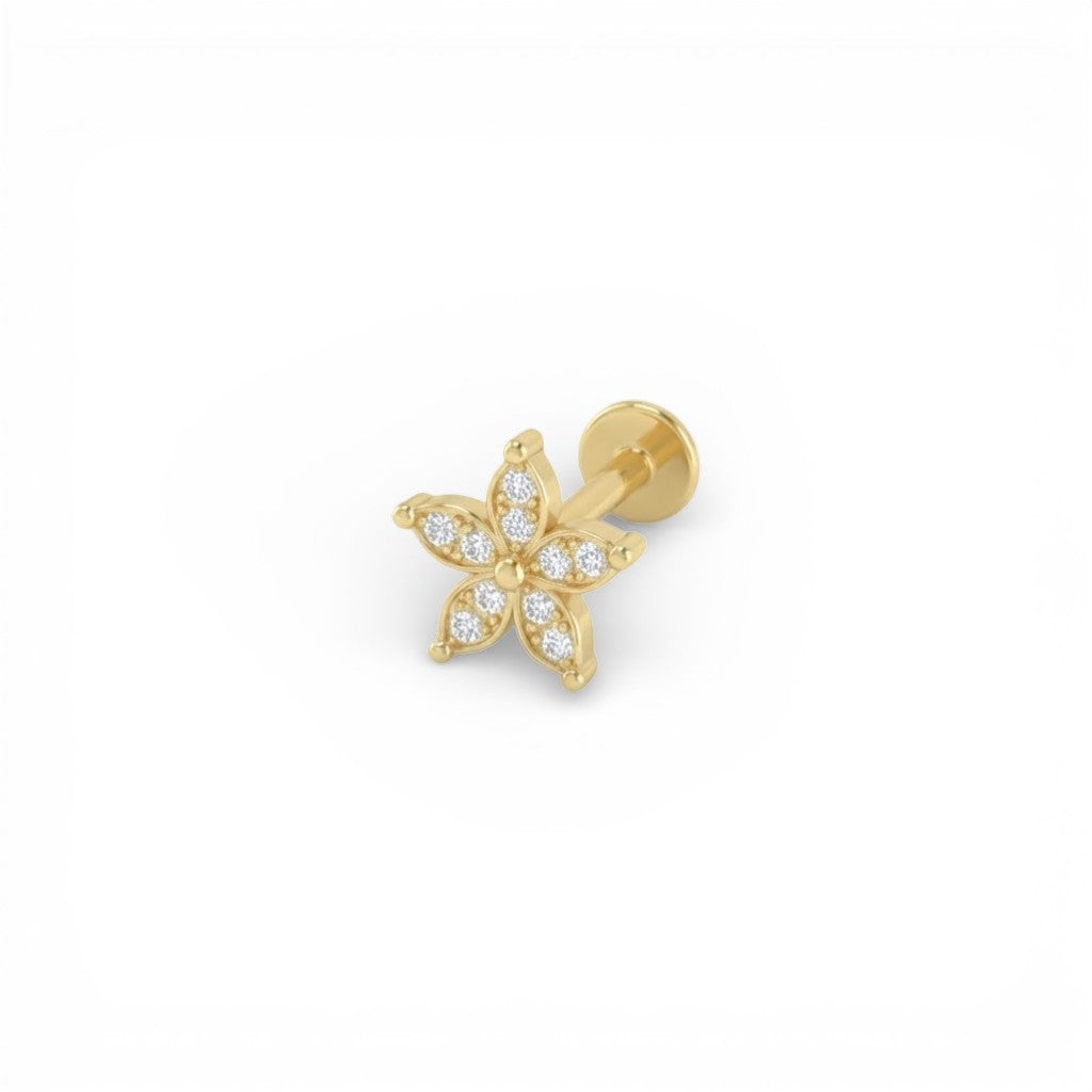 Piercing Fiore In Argento 925