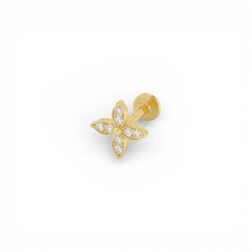 Piercing Fiore 4 Petali In Argento 925