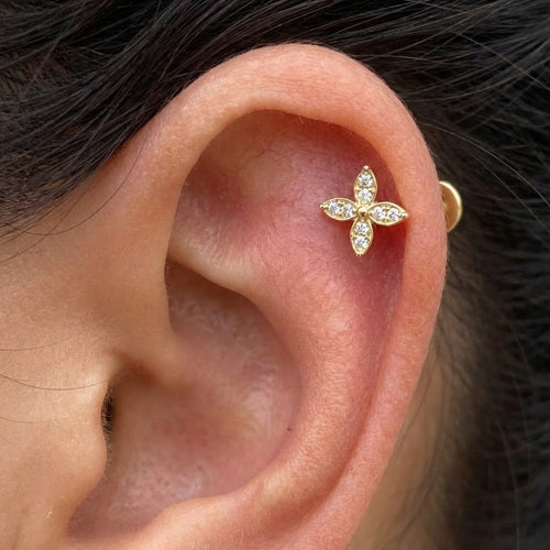 Piercing Fiore 4 Petali In Argento 925