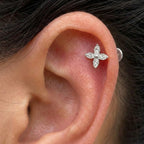 Piercing Fiore 4 Petali In Argento 925