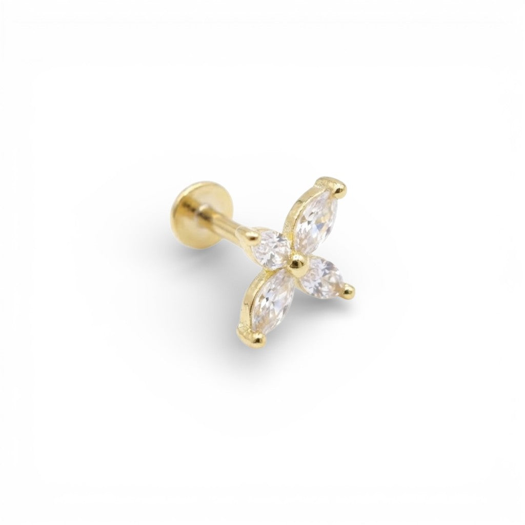 Piercing Crystal Spark Zirconato In Argento 925
