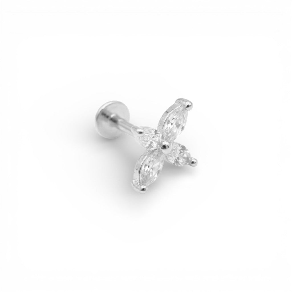 Piercing Crystal Spark Zirconato In Argento 925