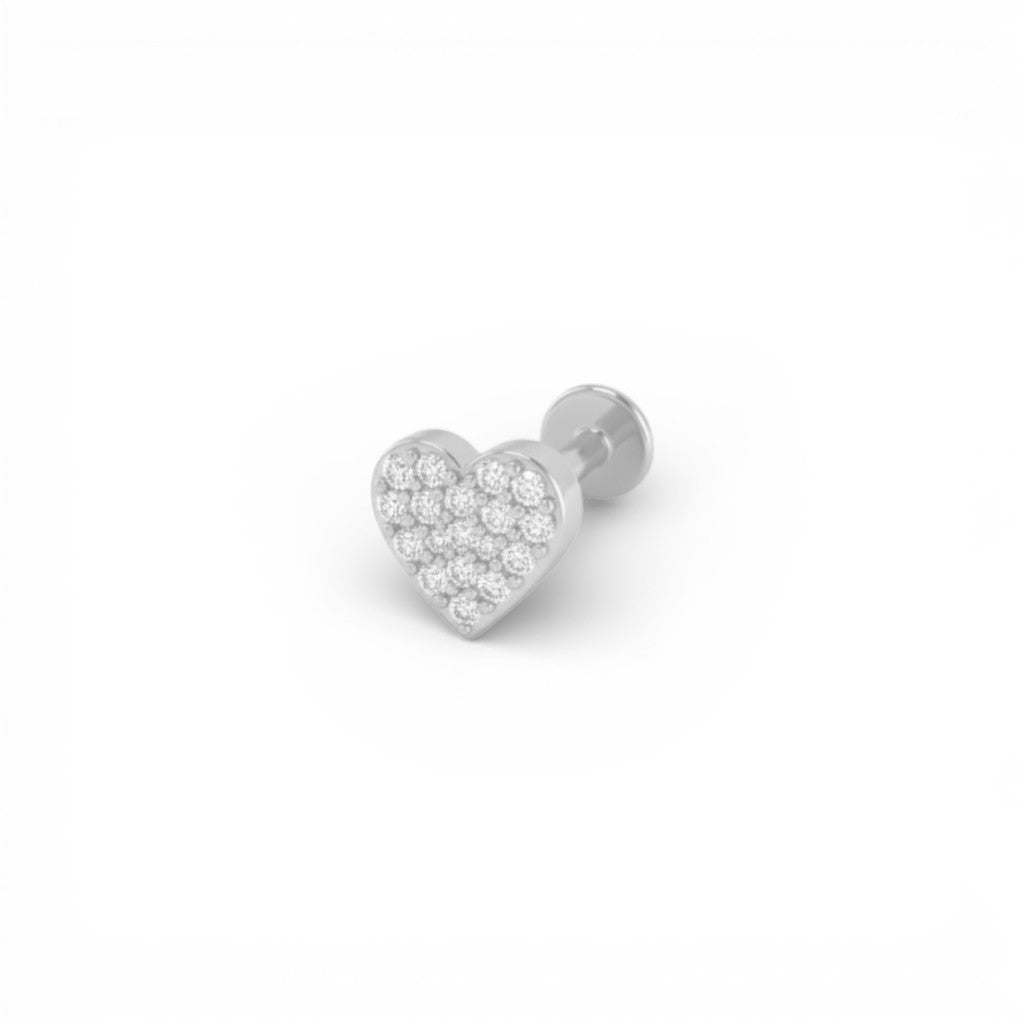 Piercing Cuore Pavé In Argento 925