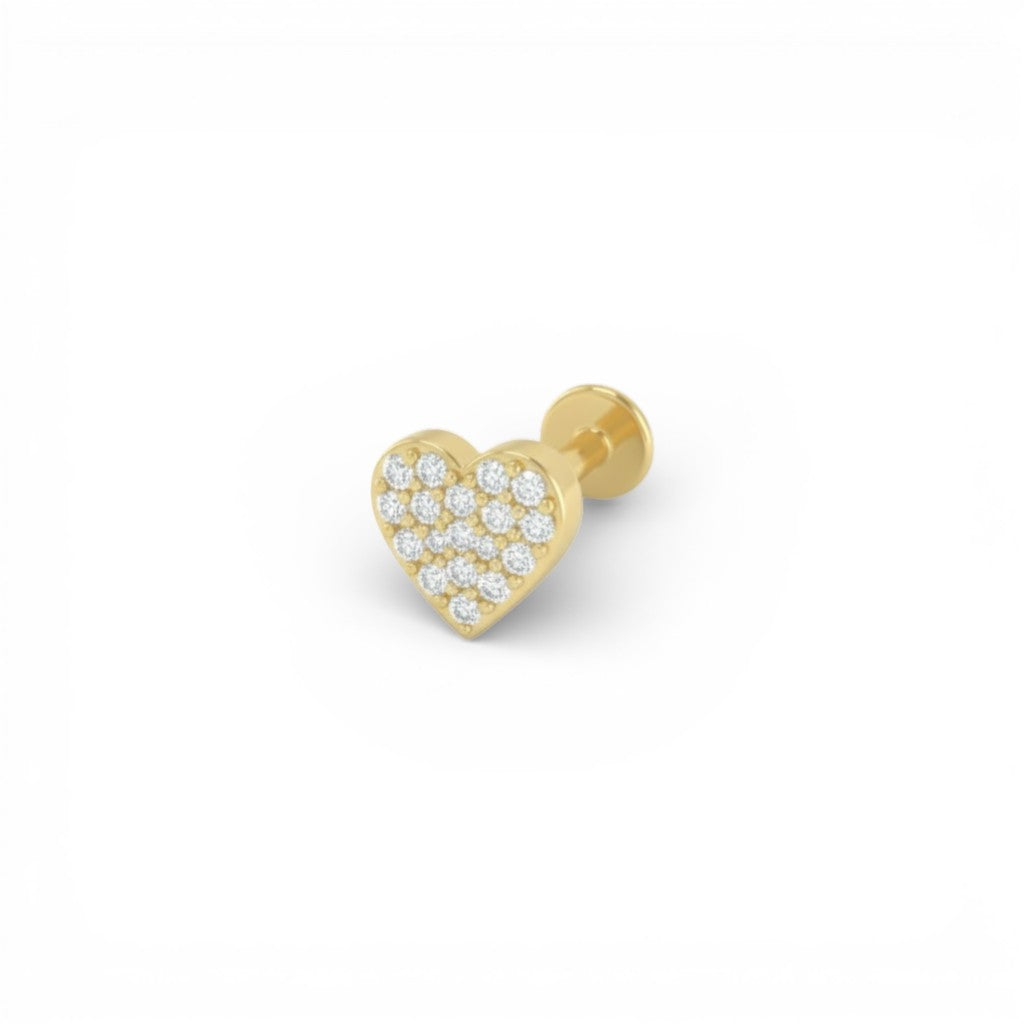 Piercing Cuore Pavé In Argento 925
