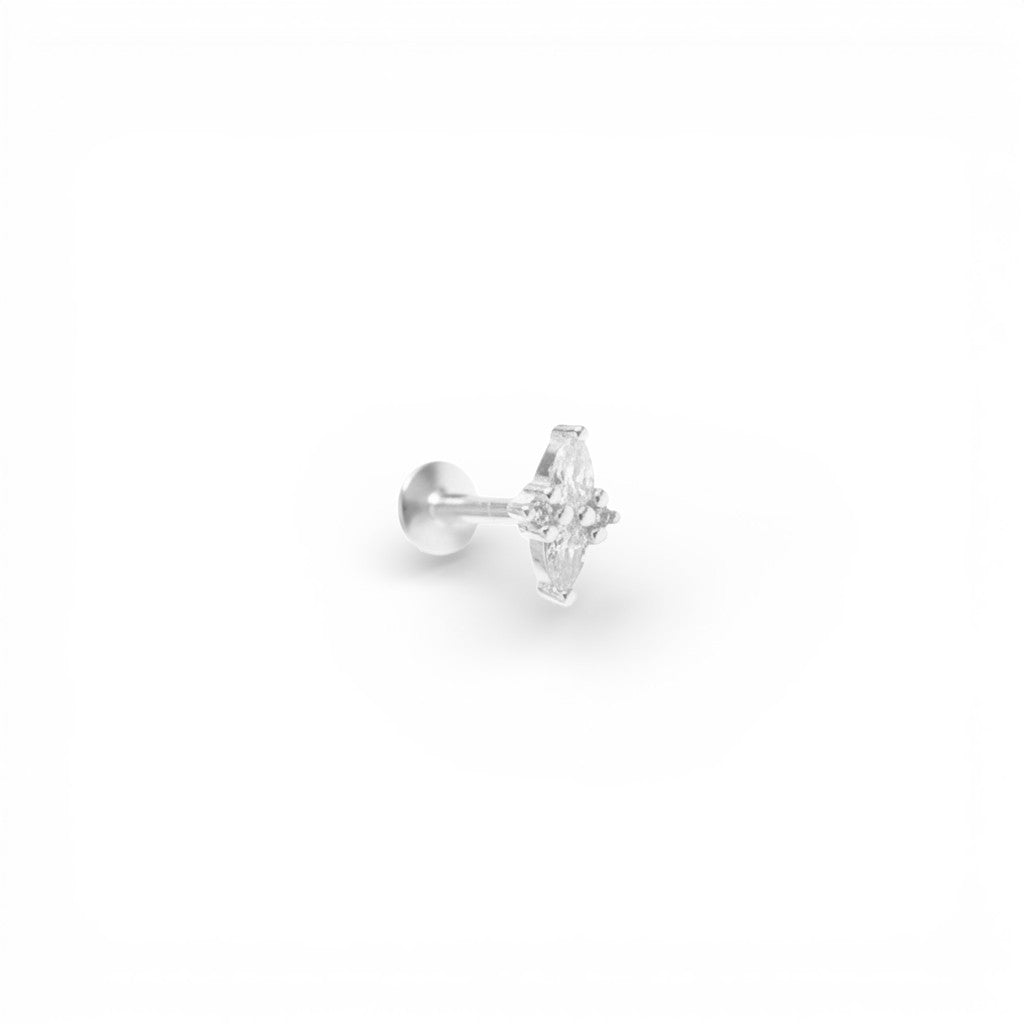 Piercing Rombo Zirconato In Argento 925